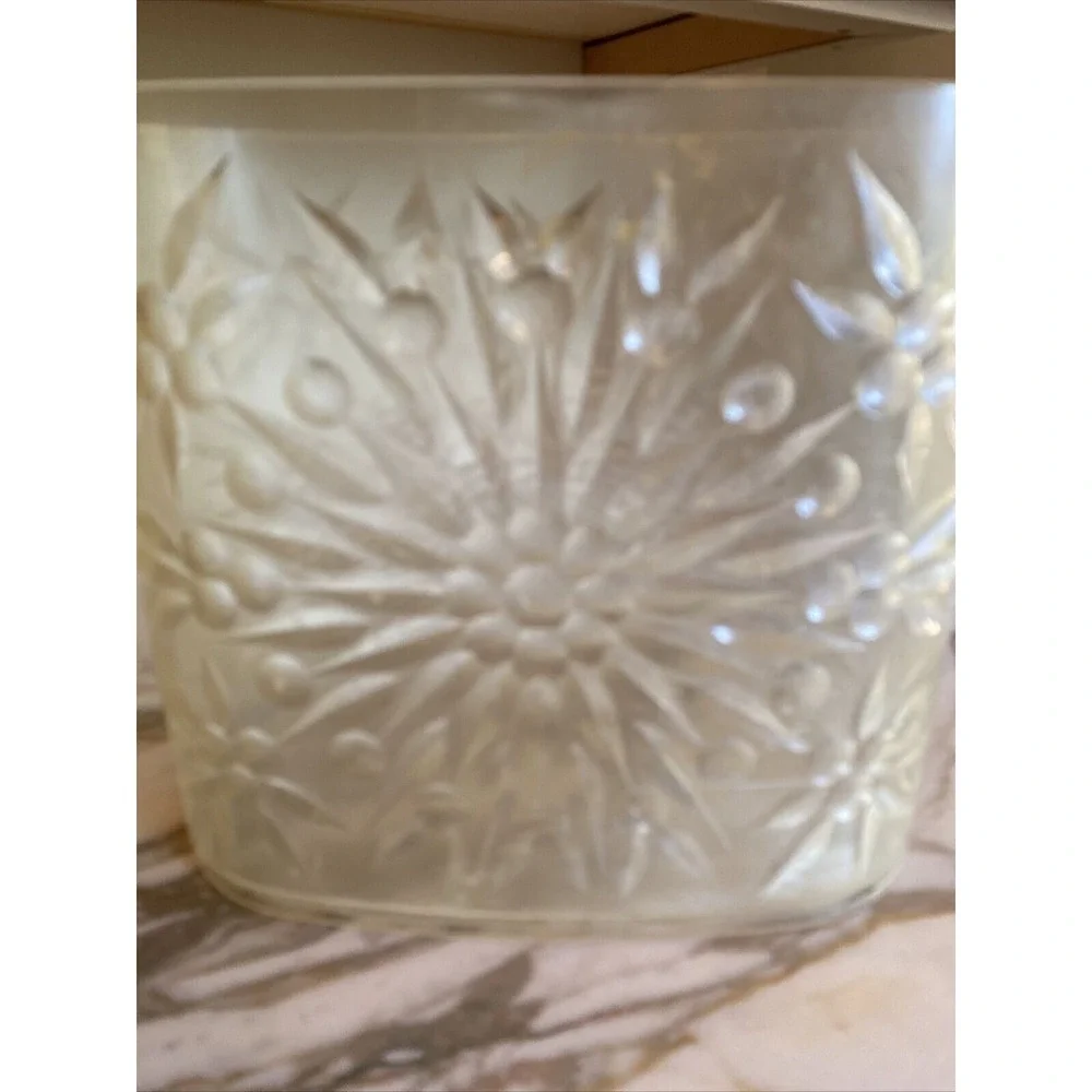 Vintage MCM Starburst Bathroom Waste Basket Can Clear‎ Hard Plastic Lucite